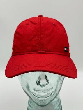 Tommy Hilfiger Strapback Red Hat One Size Adjustable Baseball Cap Logo